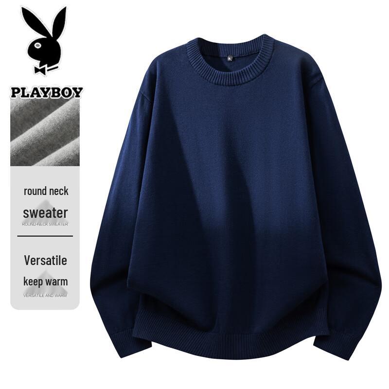 PLAYBOY Men's Crew Neck Casual Knit Pullover Sweater