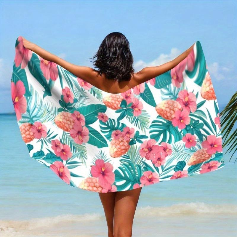 A 27.5-55-inch Kitchen Cloth, Floral Beach Towel, Bath Towel, Suitable for Use In Sports, Spa, Yoga Els, and Gyms At Home Kit