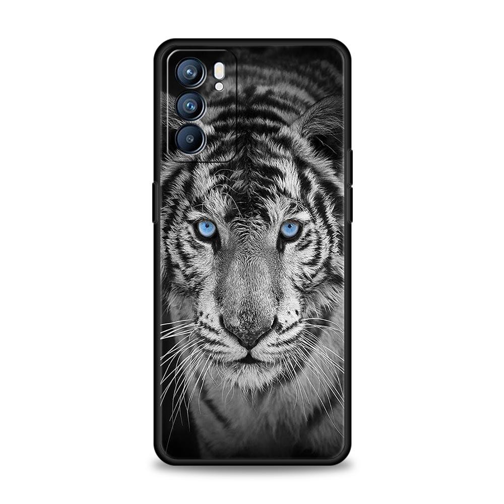 Tiger Lion Leopard Phone Case For Oppo A54 A53 A52 A9 2020 A15 A95 A16 A76 A74 A12 Find X5 Reno7 SE Reno6 Pro Plus 5G Soft Cover