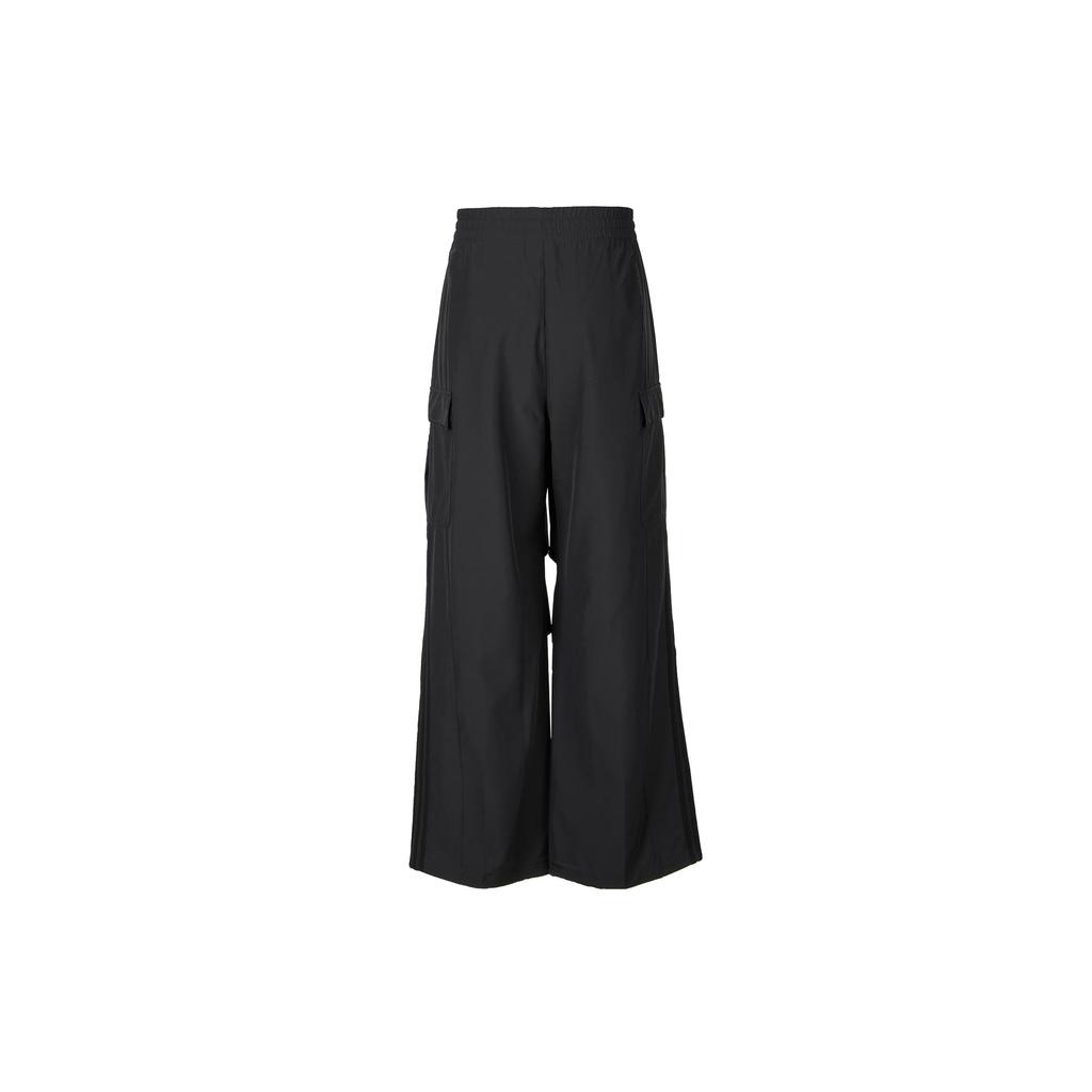 adidas Originals SS25 Fashion Comfortable Versatile Soft Loose Fit Drawstring Elastic Waist Cargo Pants Unisex Pants Black KD0949