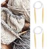 2Pcs Circular Knitting Needles Set Bamboo Sweater Carpets Weaving Accessories Tools
