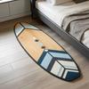 Rutschfeste, waschbare Surfbrett-Matte, Plüsch-Geometrie-Holzboden-Matte, Weicher Nachttisch-Teppich für Schlafzimmer-Dekoration