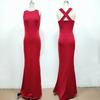 Spring sexy fashion women's halter strap cross evening dress