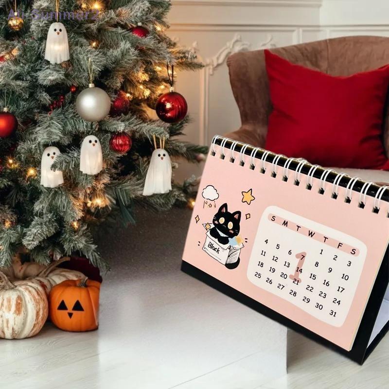 2026 Year Of The Horse Mini Calendars Creative Desk Portable Travel Calendars Cute Cat Pattern Calendar Desktop Decor Ornaments