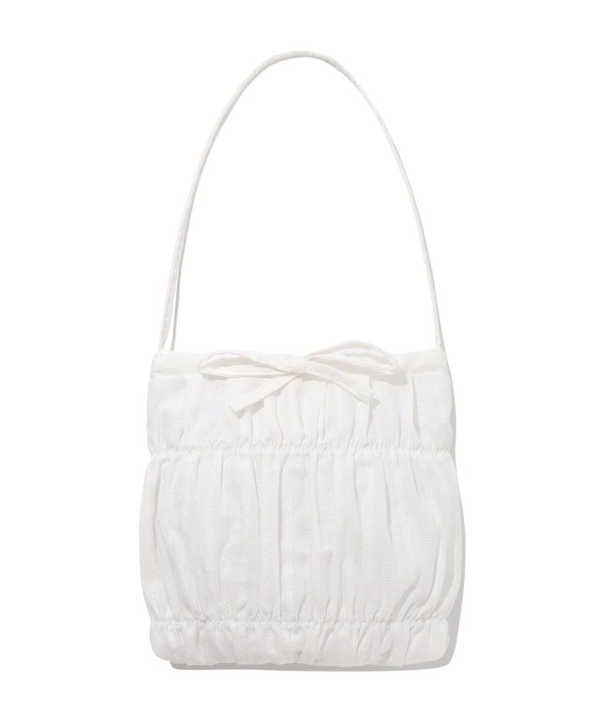 Covernat Woman Clover Heart Lace Mini Tote Bag White