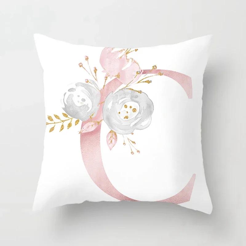 45X45Cm Pink Letter Cushion Pillowcase Decorative Sofa 40X40Cm Pillow Cases Autumn Decoration