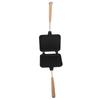 Double Sided Frying Pan Aluminum Solid Wood Anti Stick Stovetop Sandwich Maker for Gas Stove Induction Stove