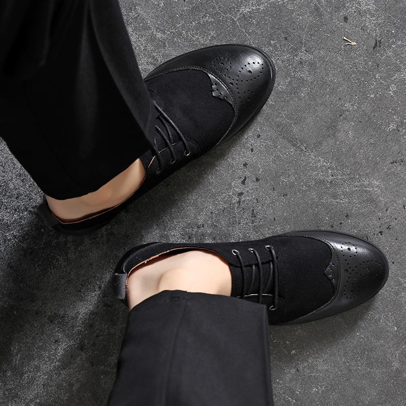 Fashion Flat Bottomed Business Men's Leather Shoes Leisure British Classic Style Office Dress and Party Luxury Adult Shoes Brogue