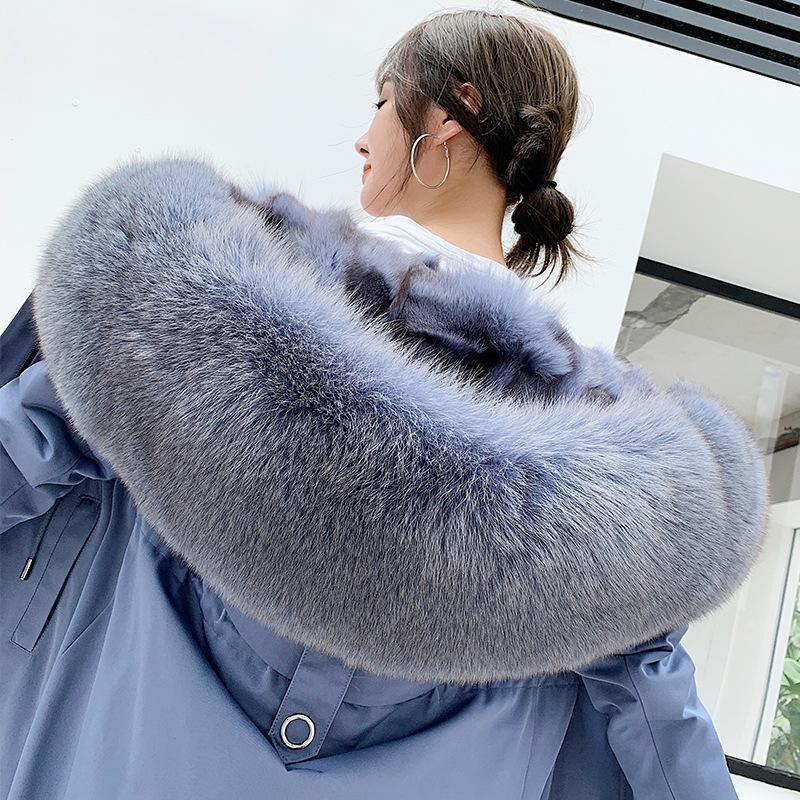 Torta Overcome Feminino Inverno Pele De Raposa Forro Interno Em Casaco Longo Henin Parka Removível