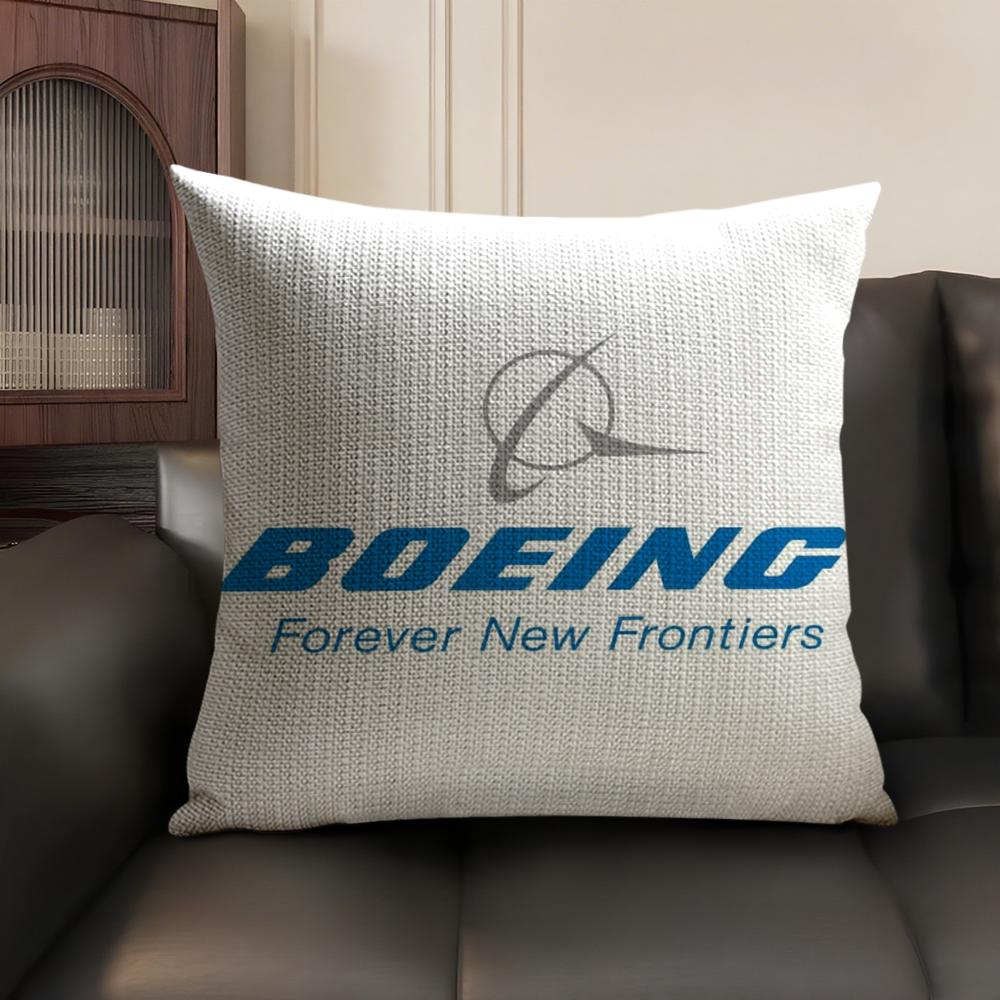 Luxury B-Boeing Pillow Case Natural Linen Organic Fabric Double-Sided Printing Sofa Home Decor Gift Cushion Cover