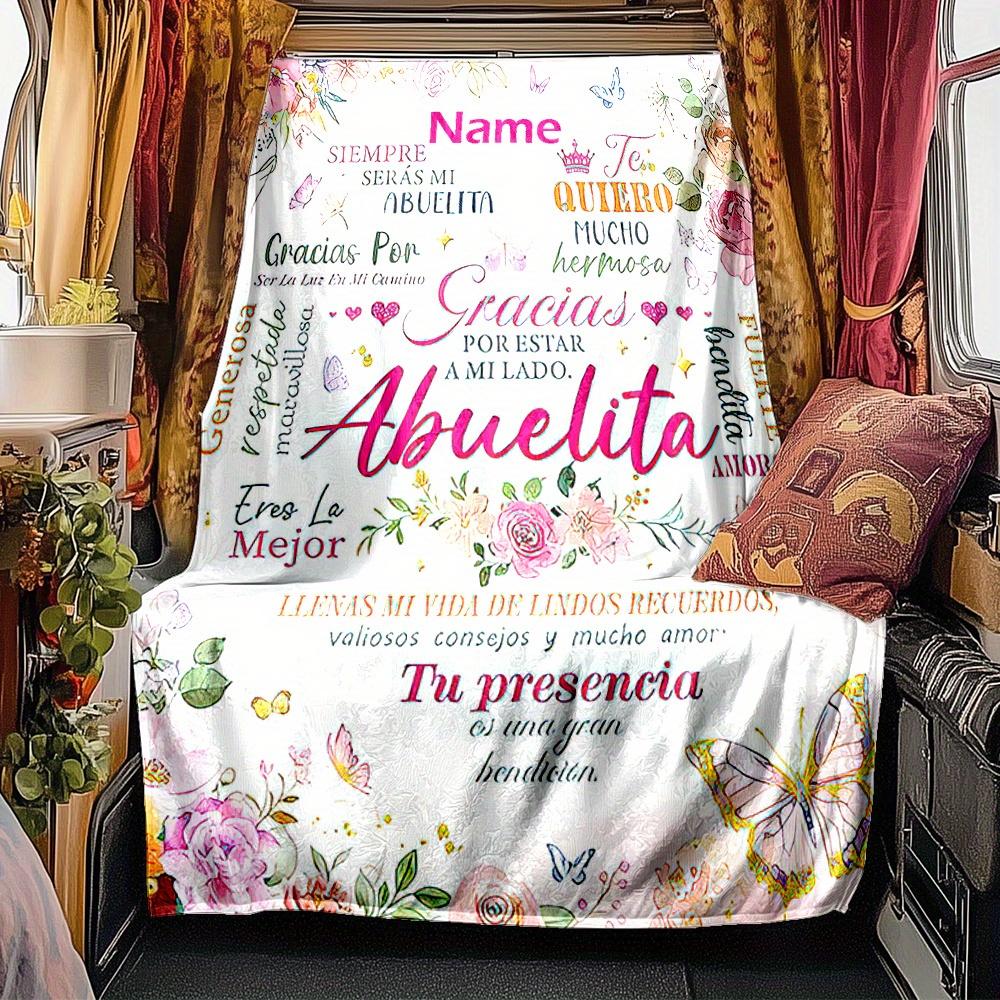 Abuelita Blanket Personalized Name Soft Comfortable Stylish Blanket Car Blanket Perfect For Travel Camping Outdoor Home Suitable For All Seasons Ideal