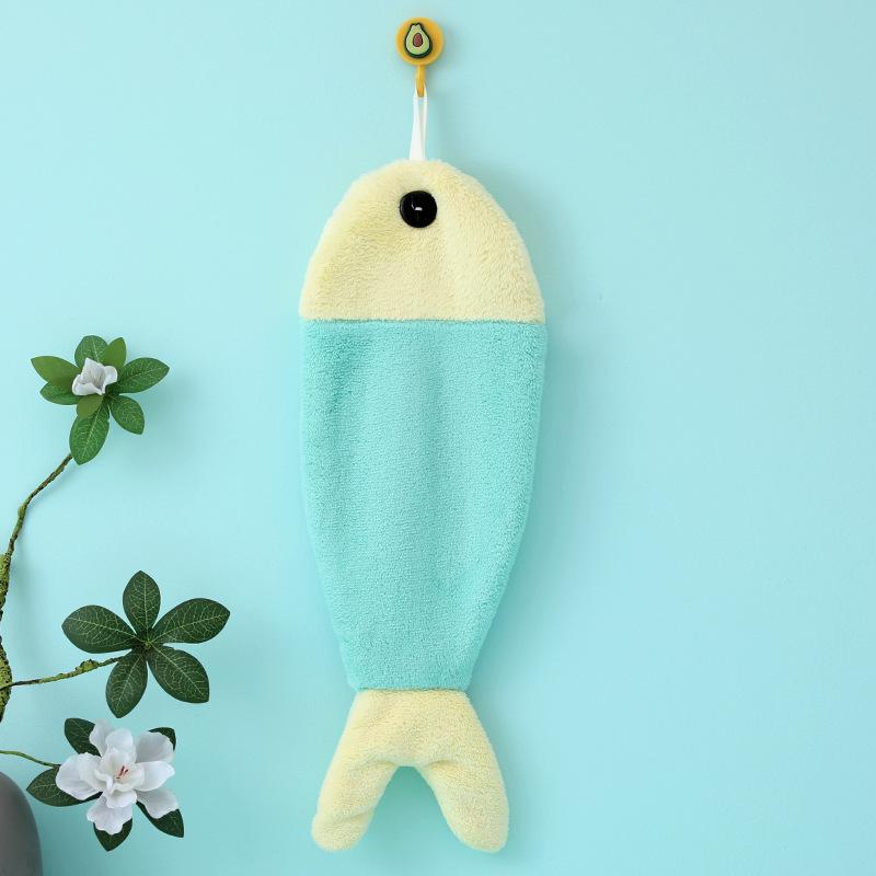 Cartoon Animal Coral Fleece Hand Towel - Absorbent & Soft for Kids зелёный