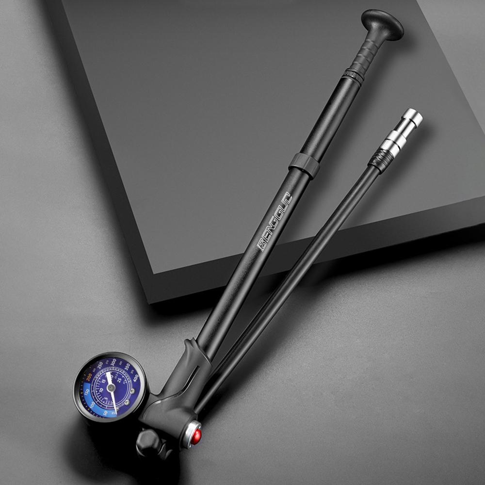 High Pressure Bike Pump 400PSI Tire Inflator Air Pump with Pressure Gauge for Fork and Rear Suspension