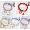 Elegant Crystal Flower Beaded Bracelet for Women Strand Beaded Bracelet Jewelry Strawberry Daisy Flower Wristband Chain