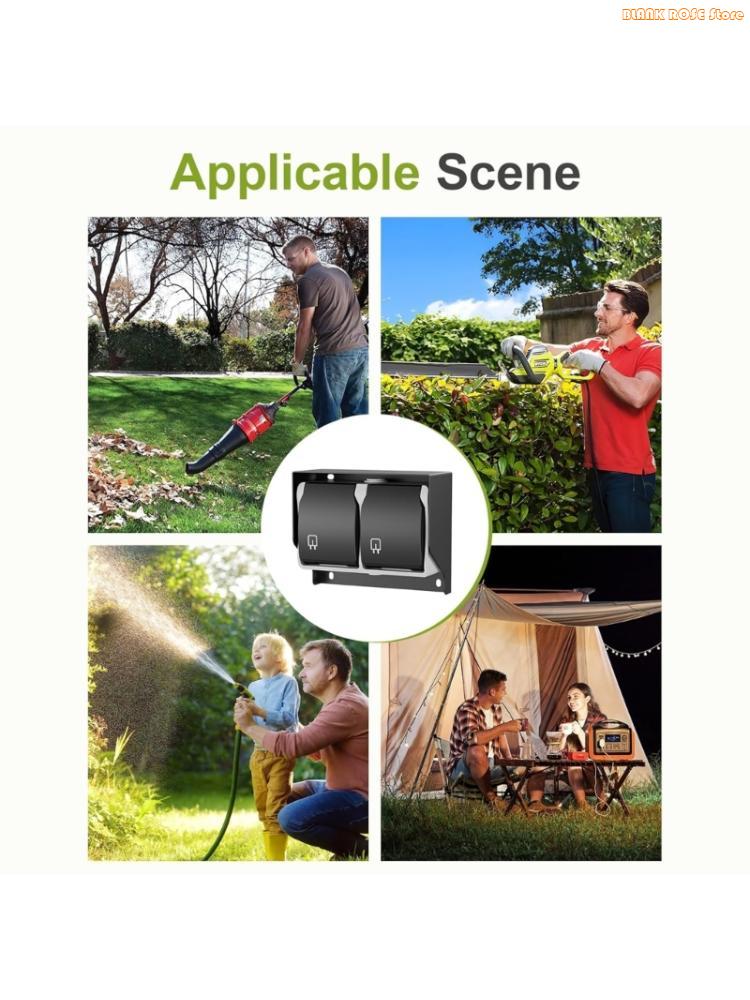 K1AE 2 Gang Waterproof Outlet Outdoor Power Socket Surfaces Type 2 Gang Wall Socket