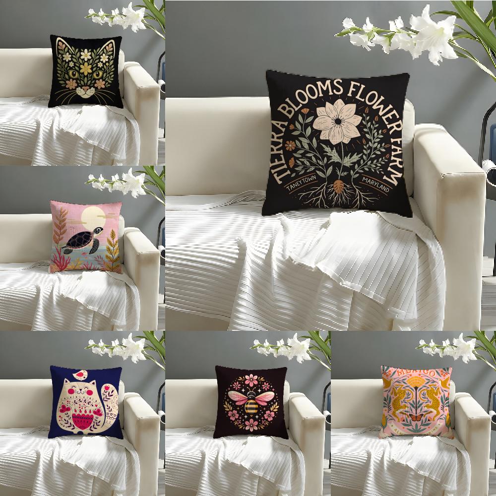 2 Natural Animal Prints For Home Decor Pillow Case Home Living Room Decoration Linen Pillowcover Pillow Cases Cushion Cover