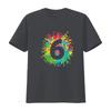 Womens 6Th Birthday T Shirt For Girls Boys 6 Paint Splashes Black 2XL Vintage Washed Graphic Comfortable Unisex Stretched