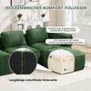 4-seater U-shaped sofa without frame with 2 ottomans, 32D high-density foam, fabric cover, non-slip, for living room, no assembly required, Green.