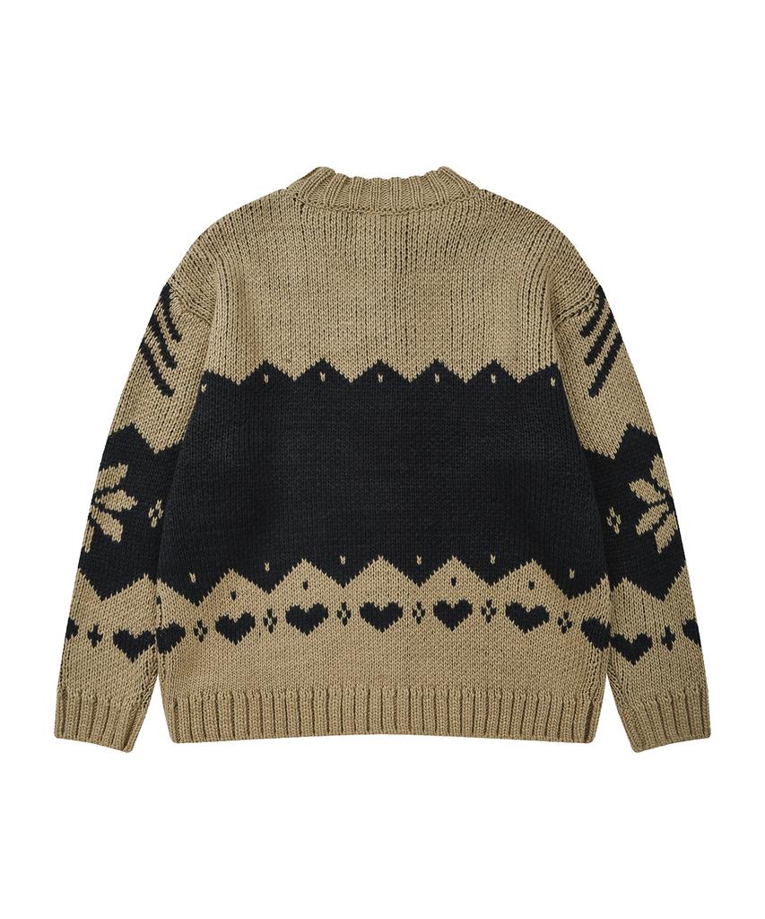 LMR Schannony Heavy Nordic Cardigan Beige