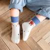 5 Pairs Kids Cartoon Striped Cotton Socks Spring Autumn Baby Boys Girls Breathable Knitted Crew Socks For Toddlers Age 1-8 Years