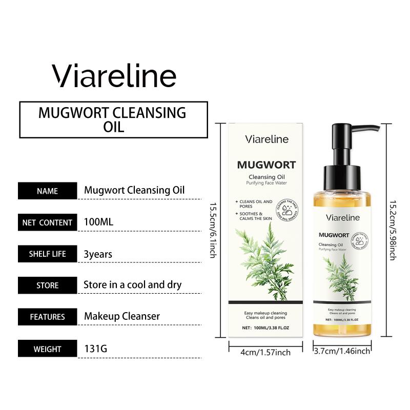 Mugwort Face Cleansing Oil Removes Makeup Moisturizes Non Greasy Finish Calms Sensitive Skin for Evening Skin Care Regimen