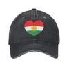 Kurdistan Flag On Heart Baseball Cap Vintage Distressed Washed Snapback Hat Unisex Style Outdoor Summer Adjustable Fit Caps Hat
