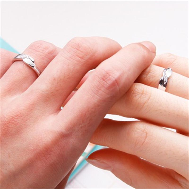 Couple Rings Korean Fashionable Fashionable Basic Simple Men'S Women'S Rings Set Adjustable Opening Wedding Occasion Gathering Wedding Occasion