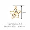 5Pcs/Lot Floral Theme Flower Charms Stainless Steel Sakura/Peach Blossom/Clover Pendants DIY Necklace Bracelets Jewelry Making