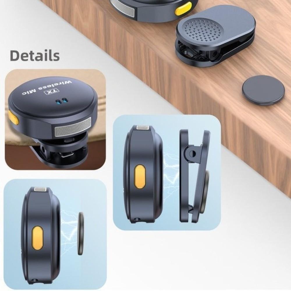 Noise Cancellation Lavalier Microphone Magnetic Digital Microphone Vlog Recording