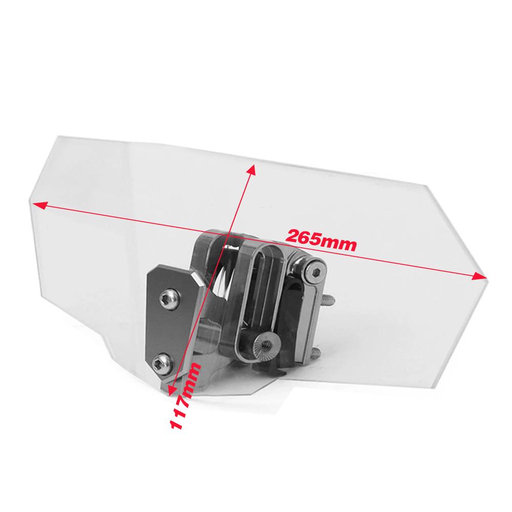 Universal Motorcycle Windshield Extension Adjustable Spoiler Clamp-On Windscreen Deflector Suitable For All Motorcycle Models