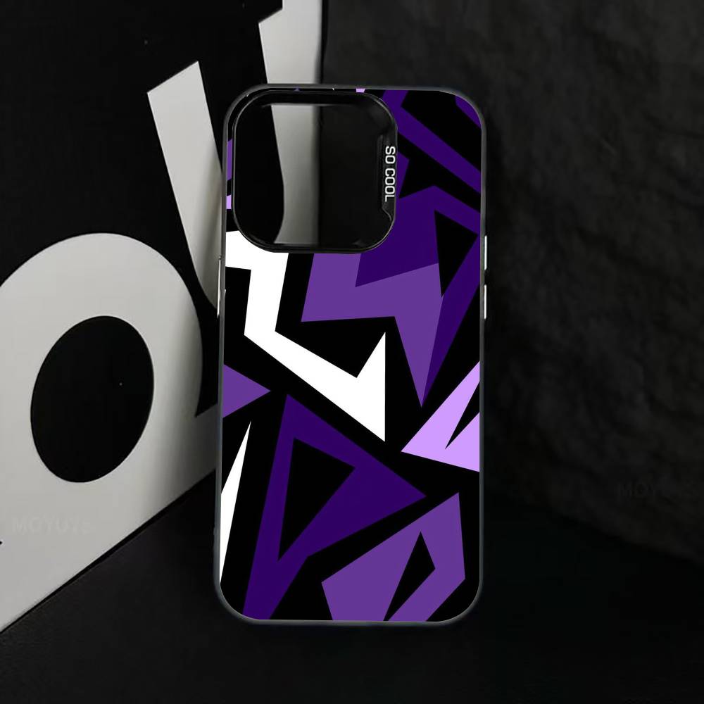 Geometric figure Phone Case For iPhone 17,16,15,14,13,12,11 Plus,Pro Max,XS,Colorful Silver Phone case Funda Cover
