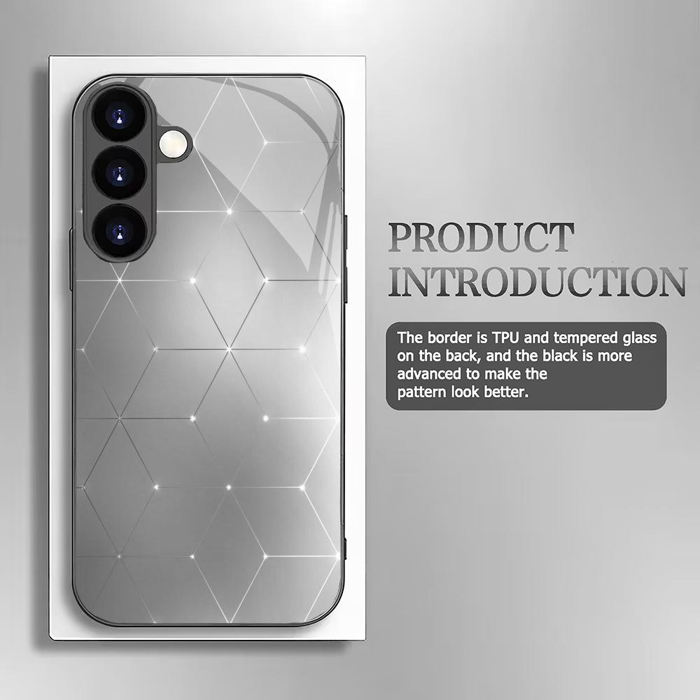 Gradient pattern tempered glass phone case suitable for Samsung GalaxyS26 S25 S24 S23 S22 S20FE/Ultra/Plus5Ganti drop back cover