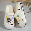 Women's Summer Casual Clogs Cute Cartoon Shoe Charms Height Increasing Non‑Slip Indoor Outdoor Slippers for Beach