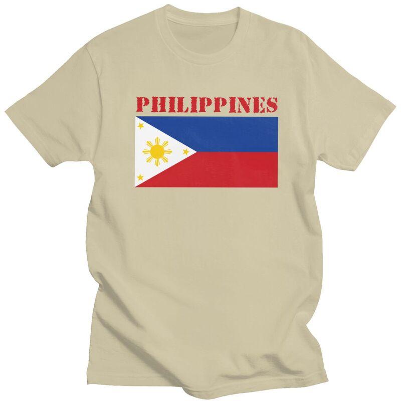 Custom Philippines Flag Tshirts for Men Short Sleeves T Shirt Fashion Tshirt Loose Fit Pure Cotton Tees Gift