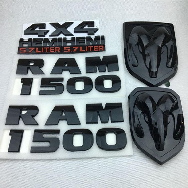 

Чорний набір емблем для Dodge Ram 1500 для елегантного вигляду автомобіля**
