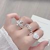 Sweet And Cool Love Pattern Open Ring Women'S Fashion Design Sense Niche Personality Index Finger Ring Tide Stacking Ring