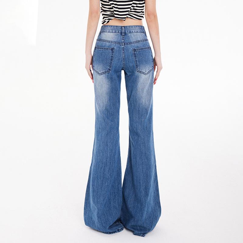 American Spicy Girl Low-Waist Micro-Flare Women's Jeans - 2025 Spring/Autumn Collection, Loose-Slim Fit