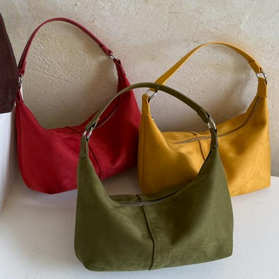 Suede Velvet Women's Large Capacity Crossbody Tote Bag - Winter Solid Color Casual Handbag
