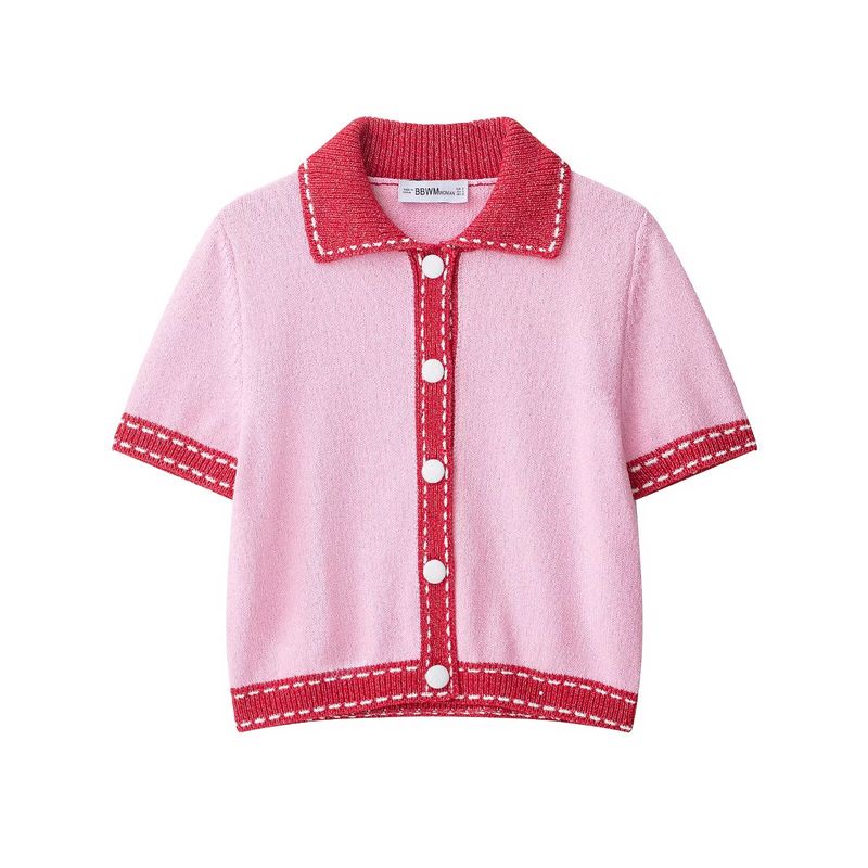 Araltay New Western Style Women clothes Versitile Fashion Simple String Decoration Short sleeve Knitted Outerwear 6771107