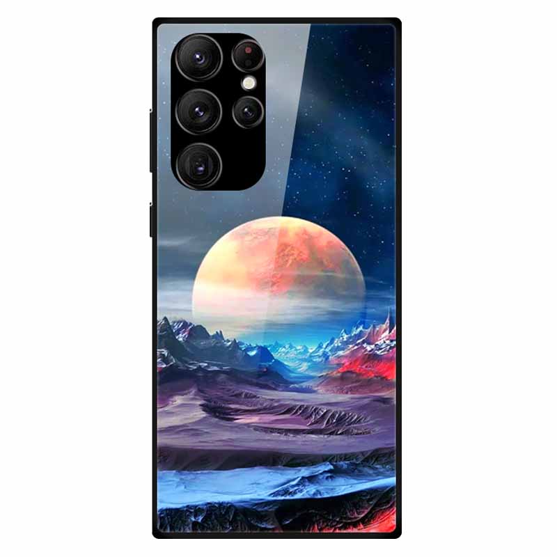 For Samsung S24 Ultra Case Tempered Glass Fashion Hard Back Cover for Galaxy S24Ultra 5G Cases Luxury Bumper S24 Plus S24 FE S24