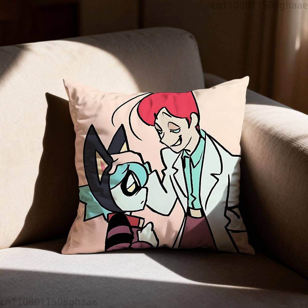 PPSYCHO CUTIES Pillow Case Square DoubleSided Printing Short Plush Sofa Cushion Cover Bedroom Bedside Pillow