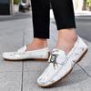 Herren Echte Leder Slipper Fahrerschuhe Bequem Weicher Boden Lässig Britischer Stil Frühling Sommer Atmungsaktiv Anti-Rutsch