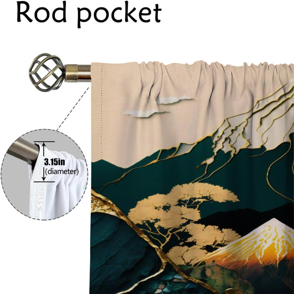 3Abstract Botanic Kintsugi Elegant Room Curtains for Living Room Tulle for Bedroom Partition Blinds Blackout Curtain Shades Home