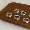 Korean ins geometric round multi-layer plain silver ring cold wind simple index finger ring female