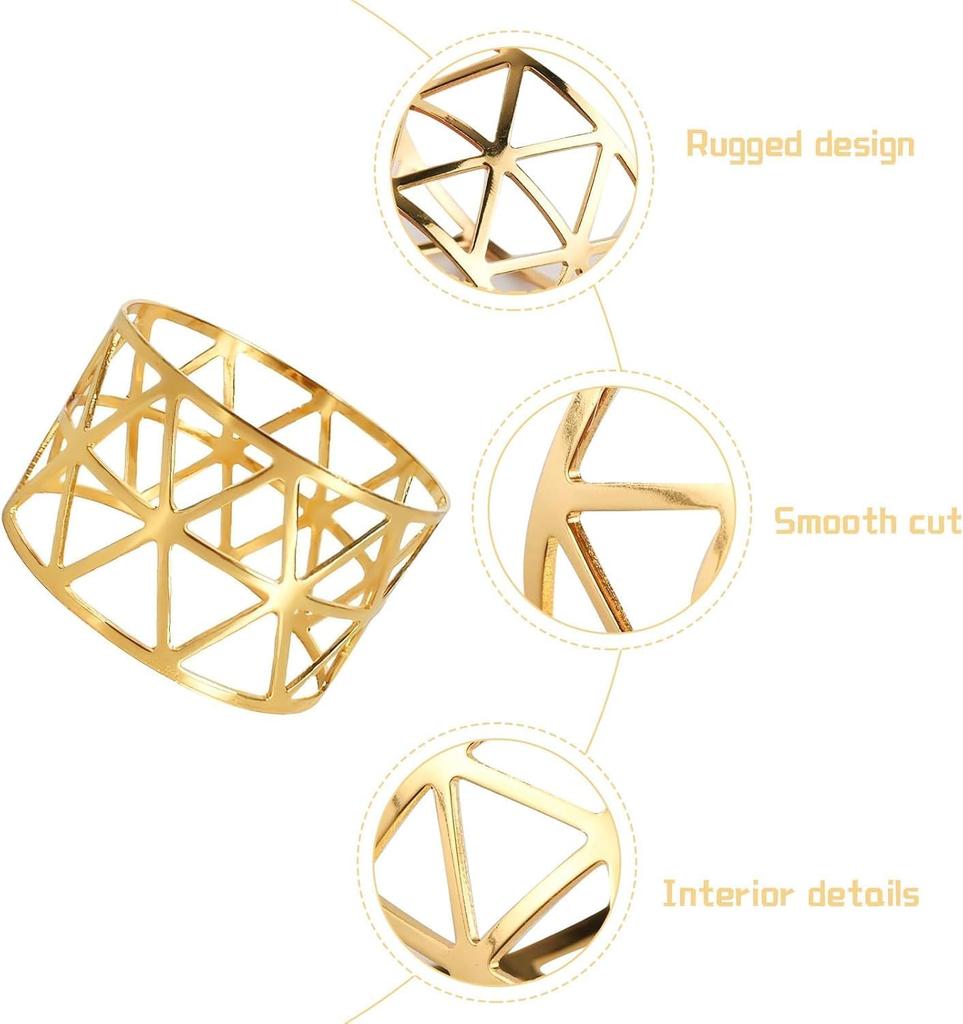 12Pack Gold Metal Napkin Buckle Table Decorative Napkin Ring For Wedding Holiday Christmas