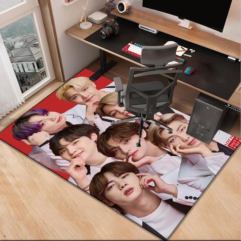 Colorful kpop Artwork Office Rug Chair Mat, Game Carpet, Suitable for Front Door, Bedroom, Living Room, Desk, Holiday Gift