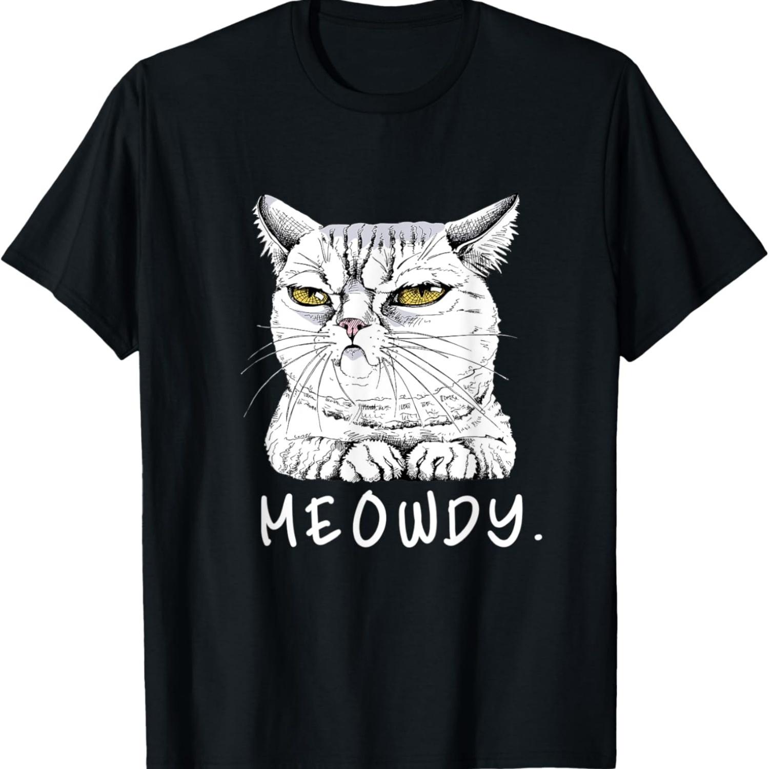 

Meowdy Cute Cat Kitty Funny Cat Meme T-Shirt S