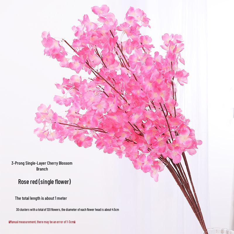 Artificial Cherry Blossom Branch Wedding Decoration - Silk Peach Blossom Vine for Indoor Living Room