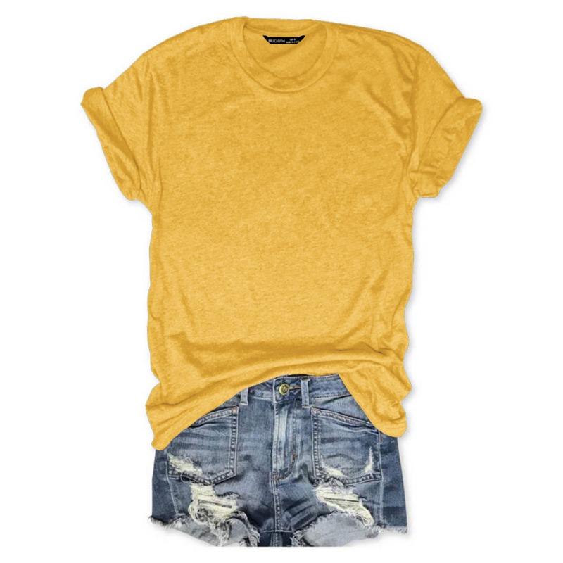 YYFS Dámská móda Ležérní Léto Jaro Jednobarevné halenky a košile s krátkým rukávem a výstřihem do O