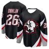 Maglia da Hockey Nera con Accenti Rosso/Bianco Grigio "Dahlin 26" Logo Aggressivo Buffalo Design Dinamico Maglia Atletica Stampe HD 3D